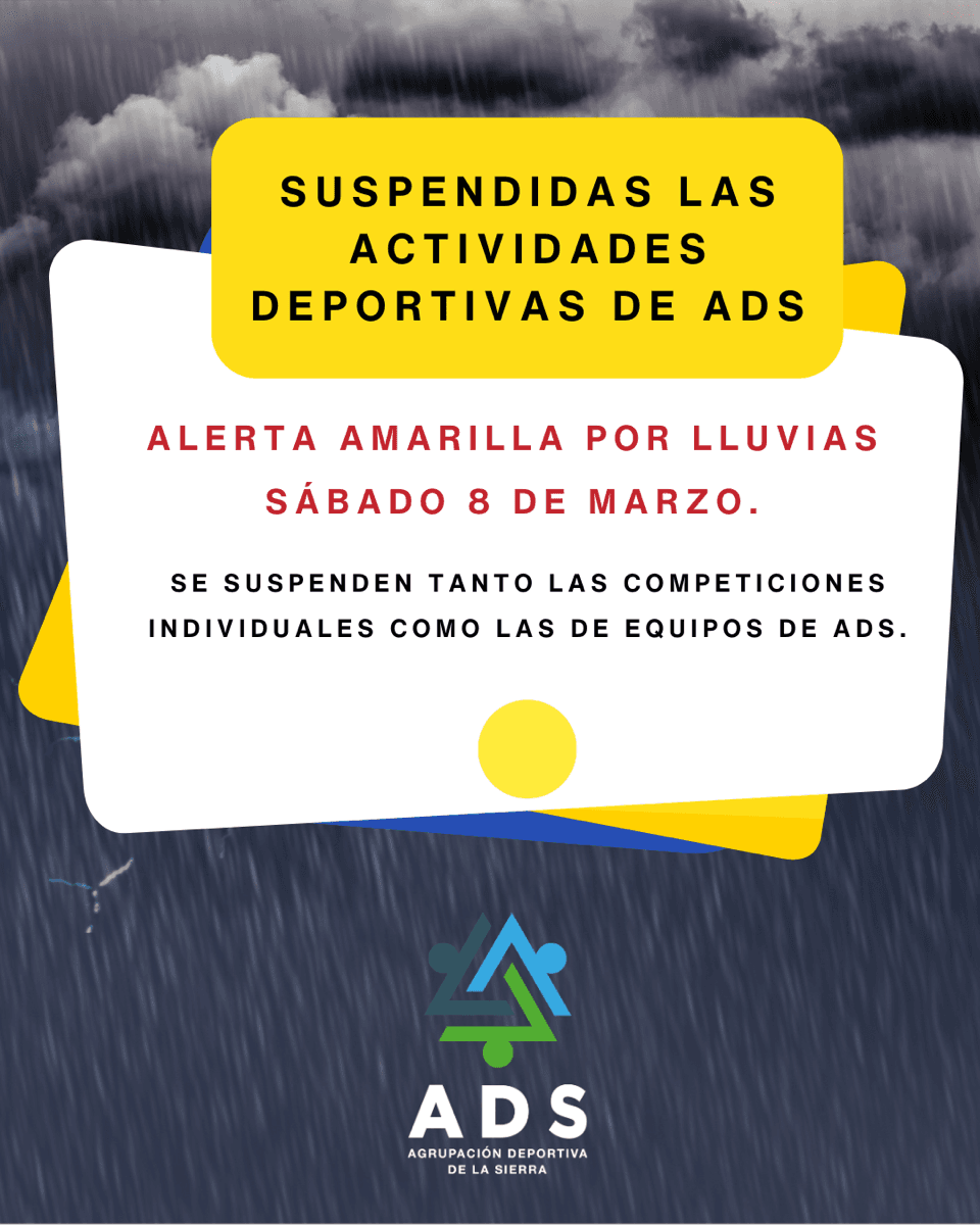 Suspendidas las actividades deportivas de ADS