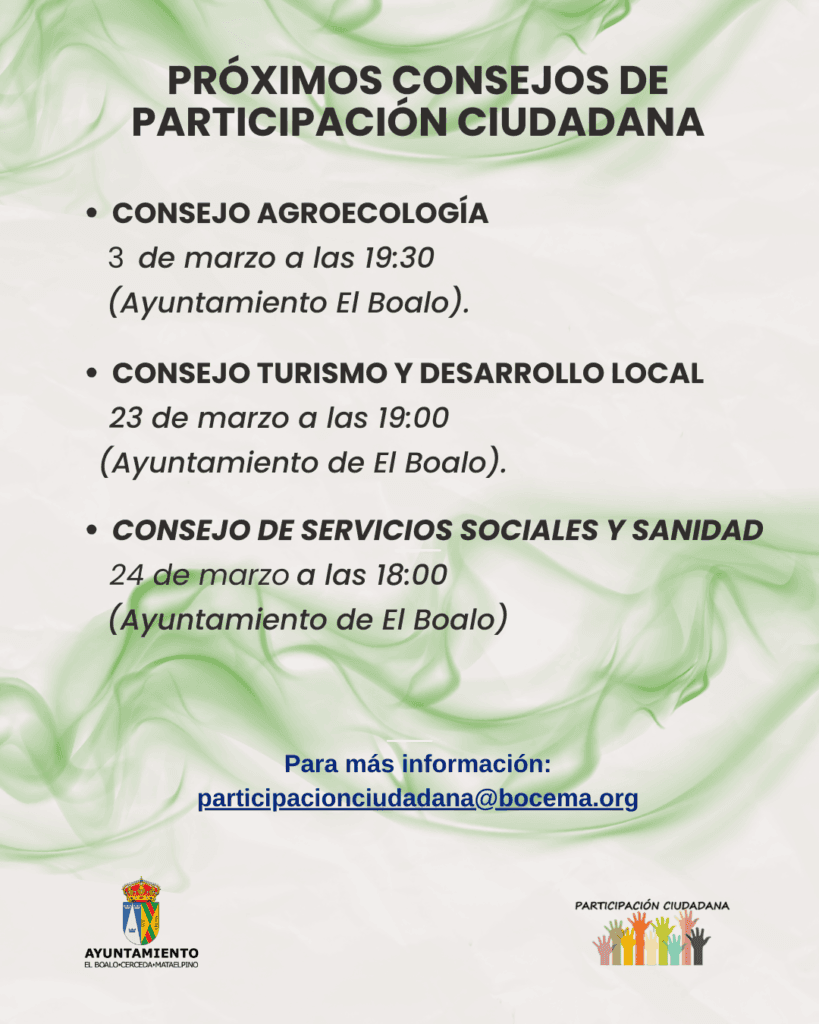 Próximos Consejos de Participación Ciudadana: Marzo 2026