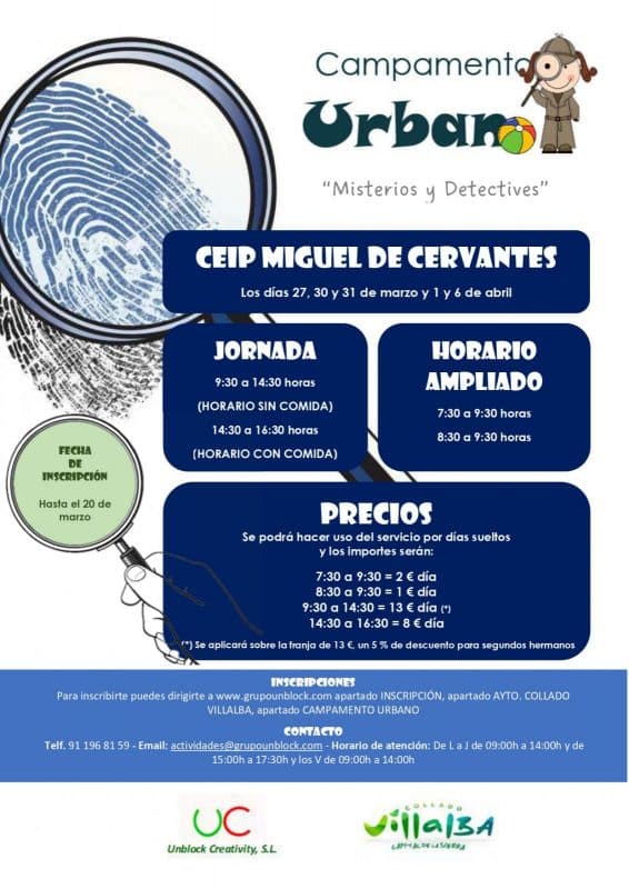 El colegio Miguel de Cervantes abrirá durante la Semana Santa para atender a los niños durante los “Días sin Cole” de Collado Villalba