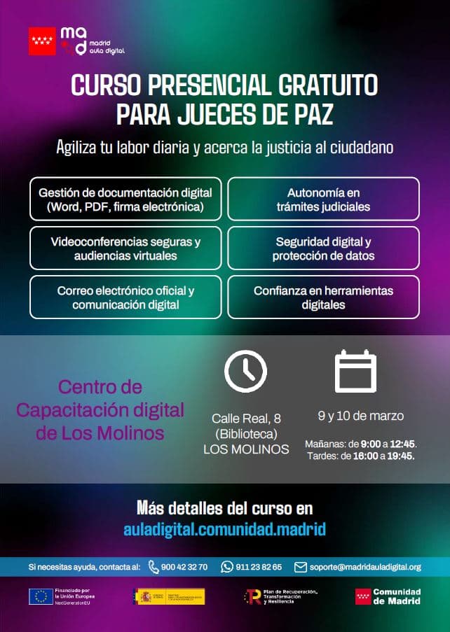 Curso presencial gratuito Jueces de Paz